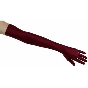 Burgundy satin gloves